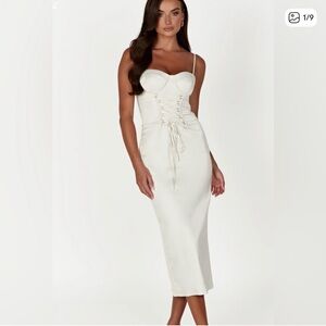 Meshki Camelia Ivory Midi Dress